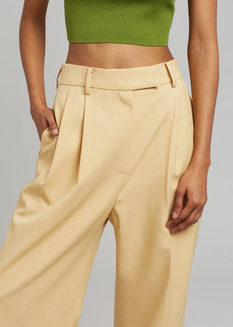 Blossom Georgina Wool Blend Pants - Cornsilk CLOTHING 3 Blossom Georgina Wool Blend Pants - Cornsilk CLOTHING