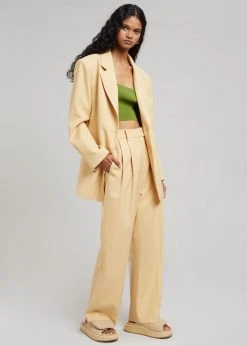 Blossom Georgina Wool Blend Pants - Cornsilk CLOTHING