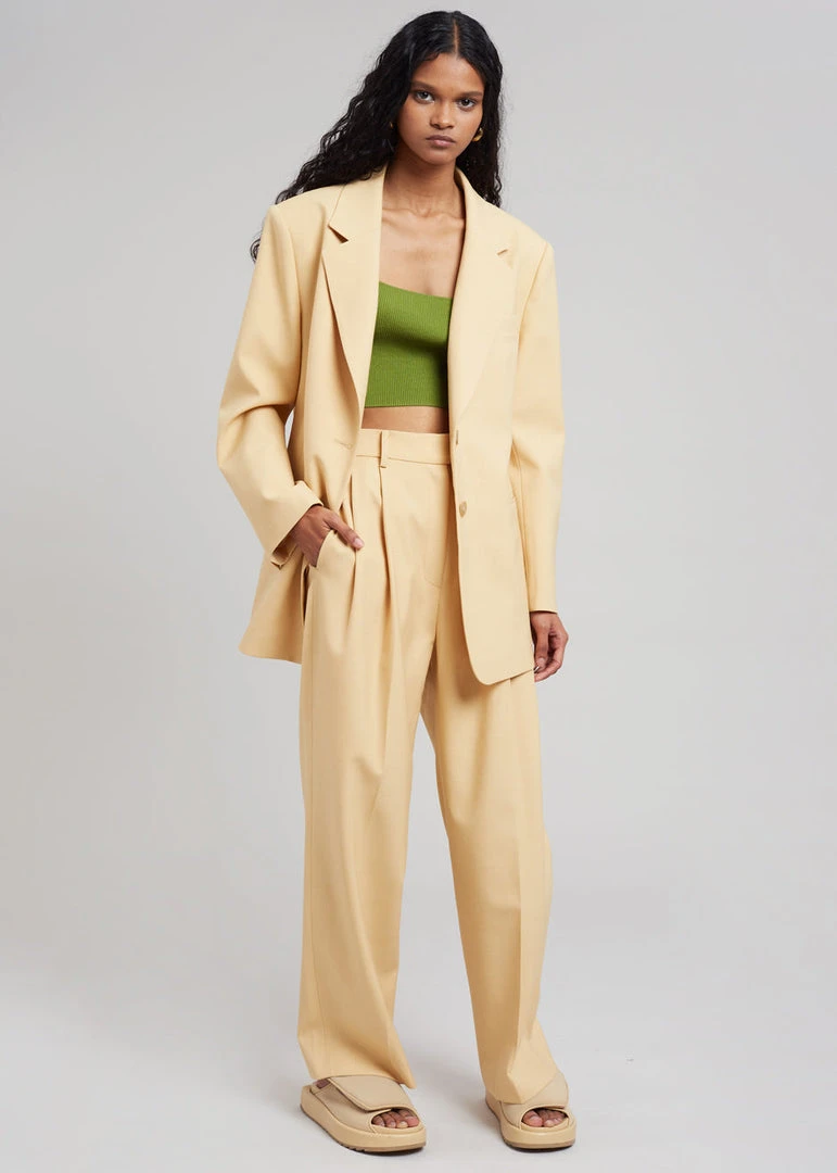 Blossom Georgina Wool Blend Pants - Cornsilk CLOTHING 6 Blossom Georgina Wool Blend Pants - Cornsilk CLOTHING