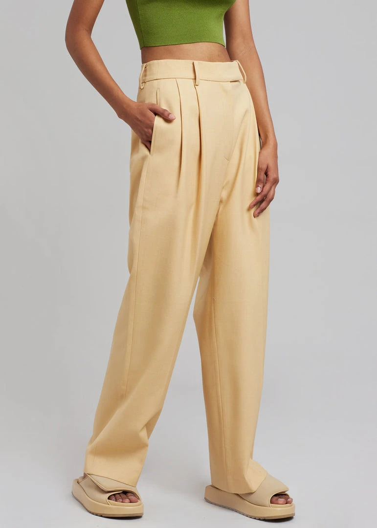 Blossom Georgina Wool Blend Pants - Cornsilk CLOTHING 5 Blossom Georgina Wool Blend Pants - Cornsilk CLOTHING