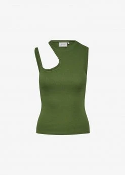 Gestuz Drew Asymmetric Tank - Chive
