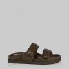 Gia X Pernille Teisbaek SHOES GIA X Pernille Leather Slide Sandals - Brown