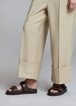 Gia X Pernille Teisbaek SHOES GIA X Pernille Leather Slide Sandals - Brown