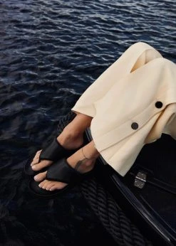 Gia X Pernille Teisbaek SHOES GIA X Pernille Padded Thong Sandals - Black