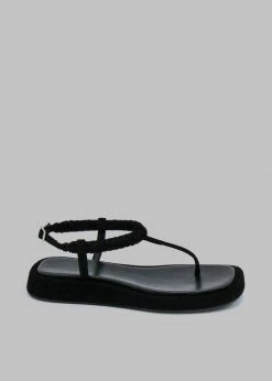 SHOES GIA X RHW Flat Thong Sandal - Black