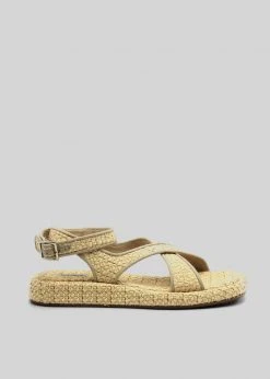 GIA X RHW Rosie Ankle Strap Sandal - Natural Raffia SHOES
