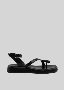 GIA X RHW Rosie Flat Wrap Sandal - Black