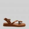 GIA X RHW Rosie Flat Wrap Sandal - Brown SHOES
