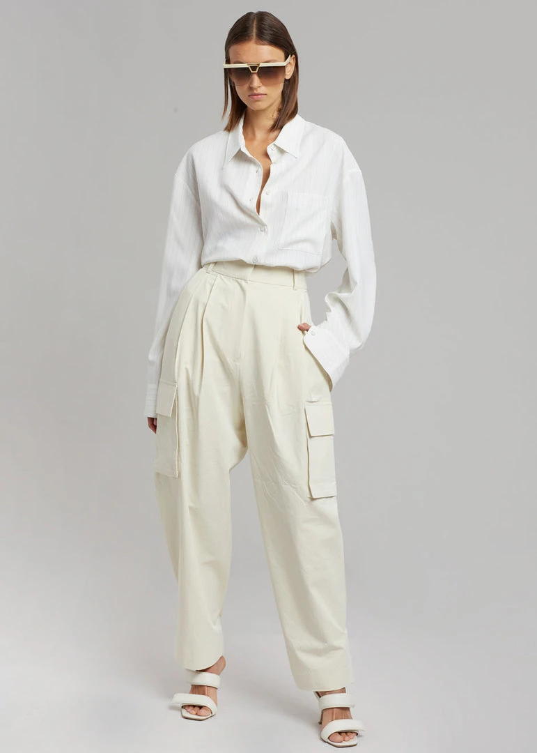 Blossom Gianna Cargo Pants - Cream 1 Blossom Gianna Cargo Pants - Cream