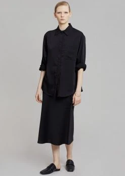 The Frankie Shop Gio Silky Midi Skirt - Black 19 The Frankie Shop Gio Silky Midi Skirt - Black