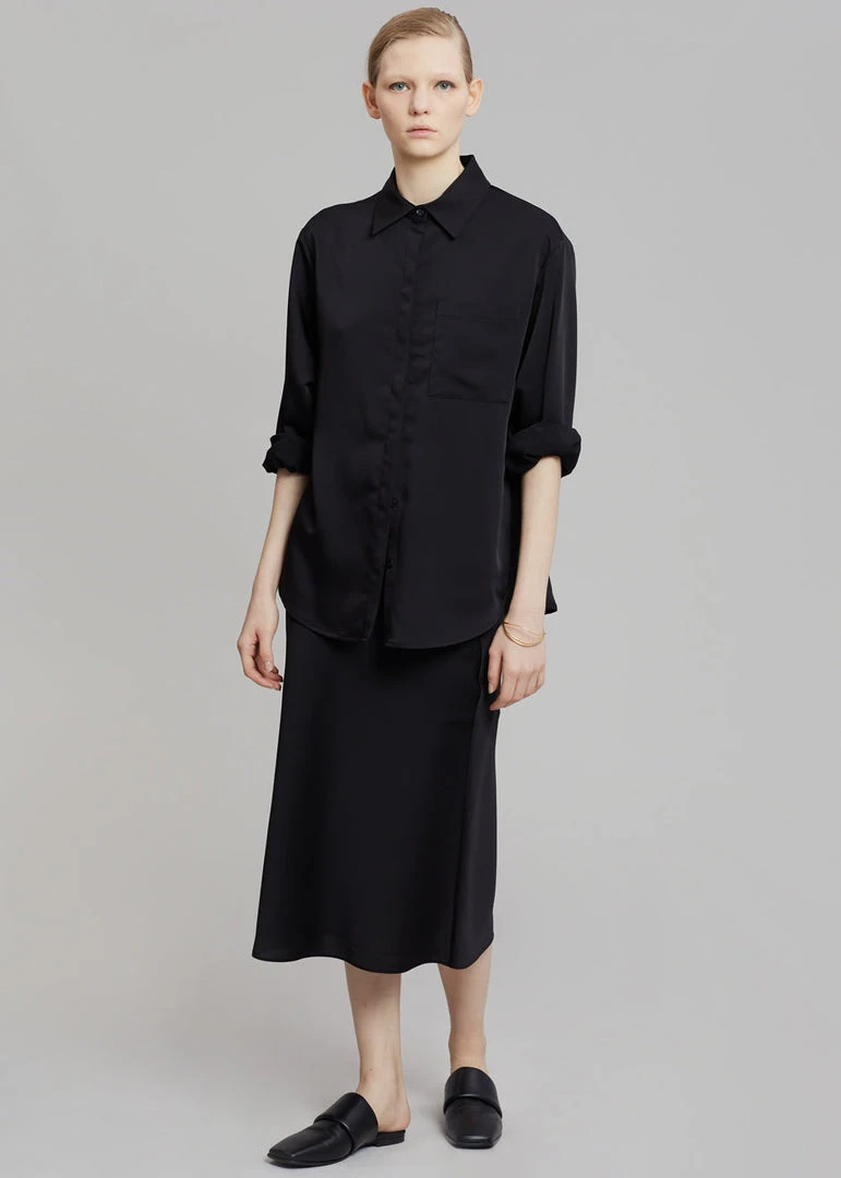 The Frankie Shop Gio Silky Midi Skirt - Black 6 The Frankie Shop Gio Silky Midi Skirt - Black