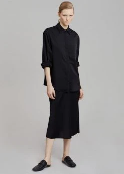 The Frankie Shop Gio Silky Midi Skirt - Black 22 The Frankie Shop Gio Silky Midi Skirt - Black