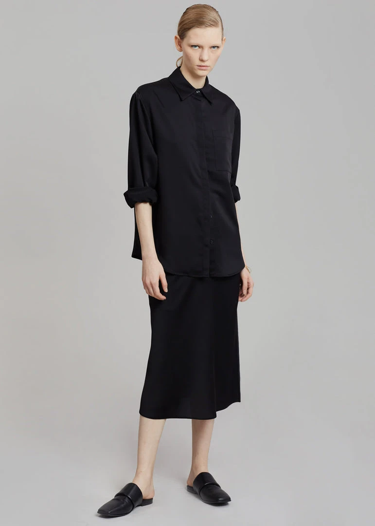 The Frankie Shop Gio Silky Midi Skirt - Black 9 The Frankie Shop Gio Silky Midi Skirt - Black