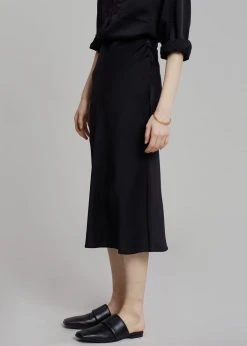 The Frankie Shop Gio Silky Midi Skirt - Black 23 The Frankie Shop Gio Silky Midi Skirt - Black