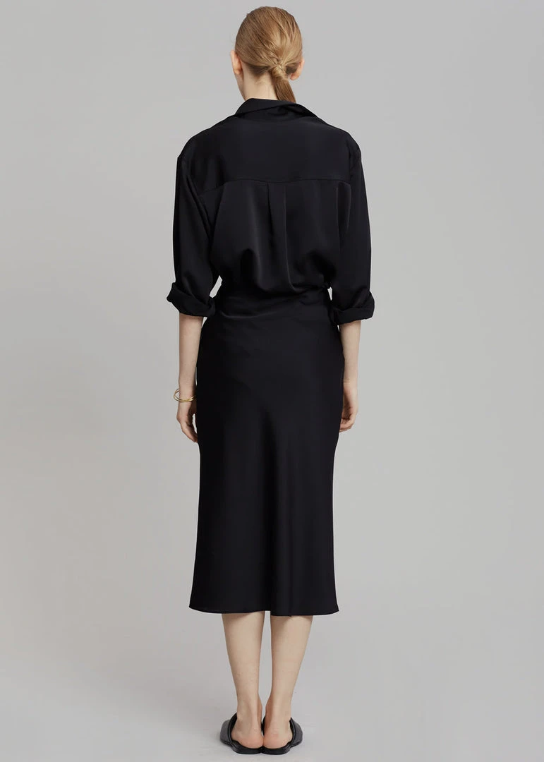 The Frankie Shop Gio Silky Midi Skirt - Black 13 The Frankie Shop Gio Silky Midi Skirt - Black