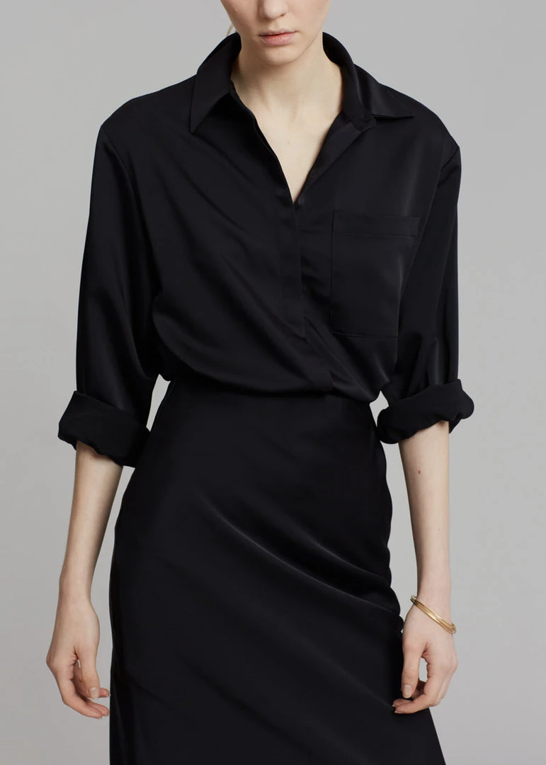 The Frankie Shop Gio Silky Midi Skirt - Black 7 The Frankie Shop Gio Silky Midi Skirt - Black