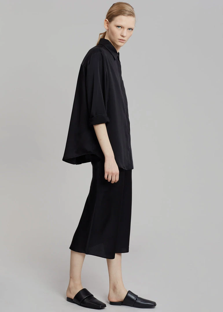 The Frankie Shop Gio Silky Midi Skirt - Black 11 The Frankie Shop Gio Silky Midi Skirt - Black