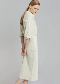 The Frankie Shop CLOTHING Gio Silky Midi Skirt - Custard