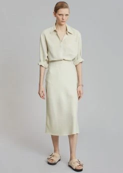 The Frankie Shop CLOTHING Gio Silky Shirt - Custard