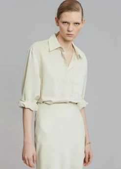 The Frankie Shop CLOTHING Gio Silky Shirt - Custard