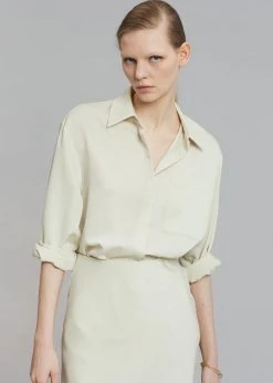 The Frankie Shop CLOTHING Gio Silky Shirt - Custard
