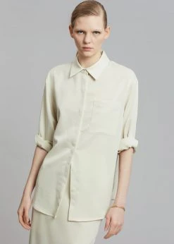 The Frankie Shop CLOTHING Gio Silky Shirt - Custard