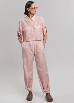 Blossom Goma Cropped Shirt - Pink