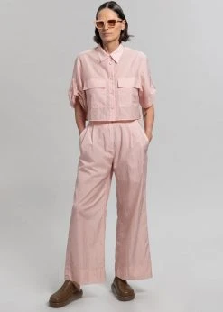 Blossom Goma Cropped Shirt - Pink