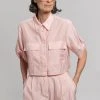 Blossom Goma Cropped Shirt - Pink