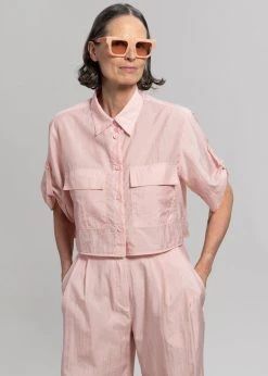 Blossom Goma Cropped Shirt - Pink