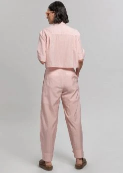 Blossom Goma Cropped Shirt - Pink