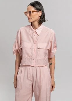Blossom Goma Cropped Shirt - Pink