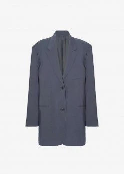 The Frankie Shop Notch Lapel Blazer - Graphite CLOTHING