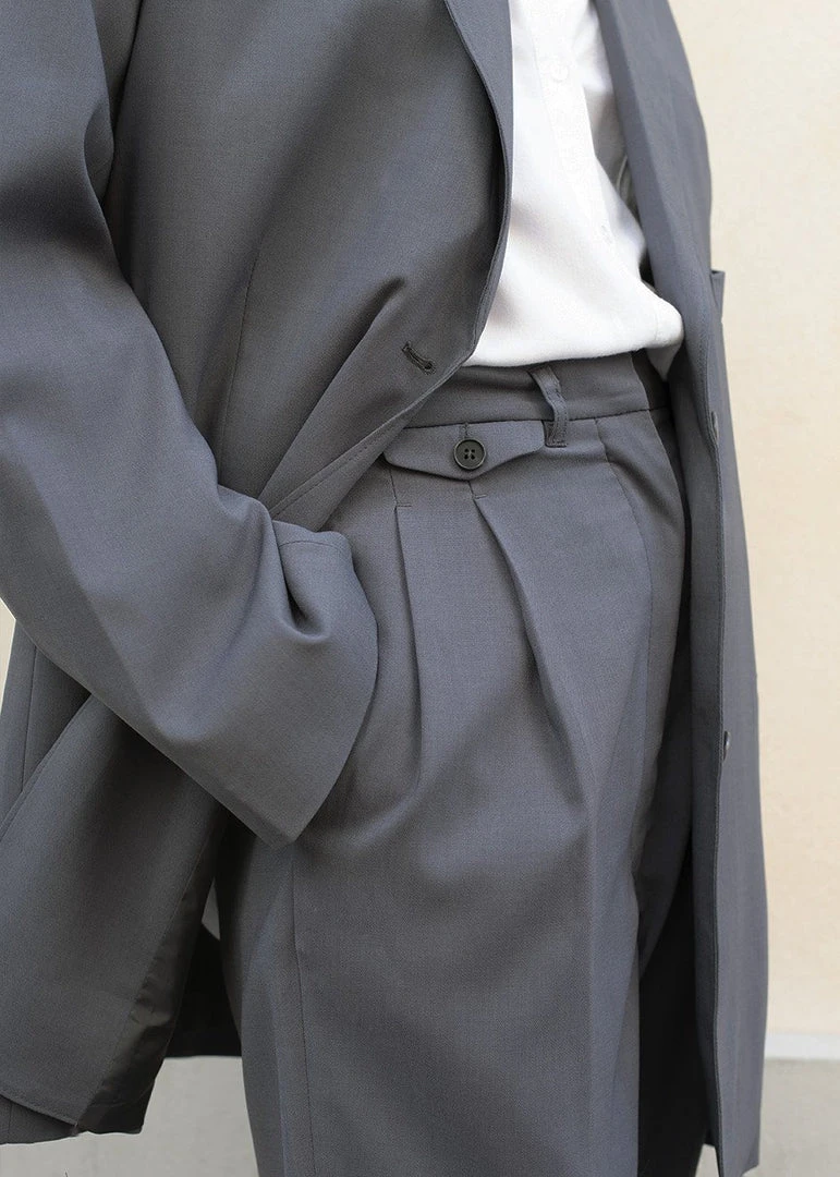 More Than Yesterday Pleated Suit Trousers - Graphite 4 More Than Yesterday Pleated Suit Trousers - Graphite