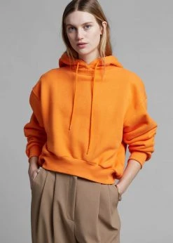 The Frankie Shop CLOTHING Greta Cropped Hoodie - Tangerine