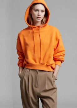 The Frankie Shop CLOTHING Greta Cropped Hoodie - Tangerine 10 The Frankie Shop CLOTHING Greta Cropped Hoodie - Tangerine