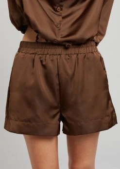 Inch Hadi Satin Shorts - Brown Vacation Edit 13 Inch Hadi Satin Shorts - Brown Vacation Edit