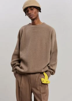 The Frankie Shop Hadrien Italian Recycled Cashmere Sweater - Taupe CLOTHING