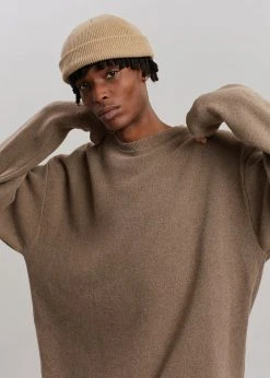 The Frankie Shop Hadrien Italian Recycled Cashmere Sweater - Taupe CLOTHING