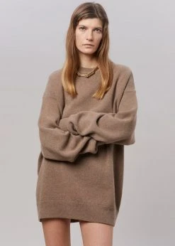 The Frankie Shop Hadrien Italian Recycled Cashmere Sweater - Taupe CLOTHING