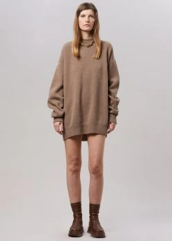 The Frankie Shop Hadrien Italian Recycled Cashmere Sweater - Taupe CLOTHING