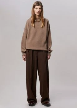 The Frankie Shop Hadrien Italian Recycled Cashmere Sweater - Taupe CLOTHING