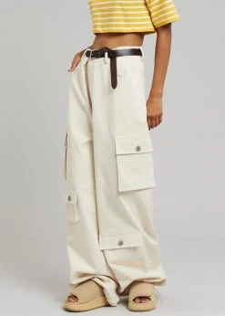 The Frankie Shop CLOTHING Hailey Oversized Cargo Pants - Beige
