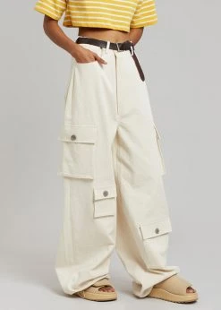 The Frankie Shop CLOTHING Hailey Oversized Cargo Pants - Beige