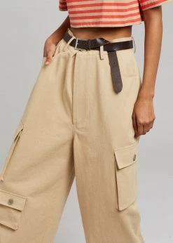 The Frankie Shop Hailey Oversized Cargo Pants - Tan CLOTHING