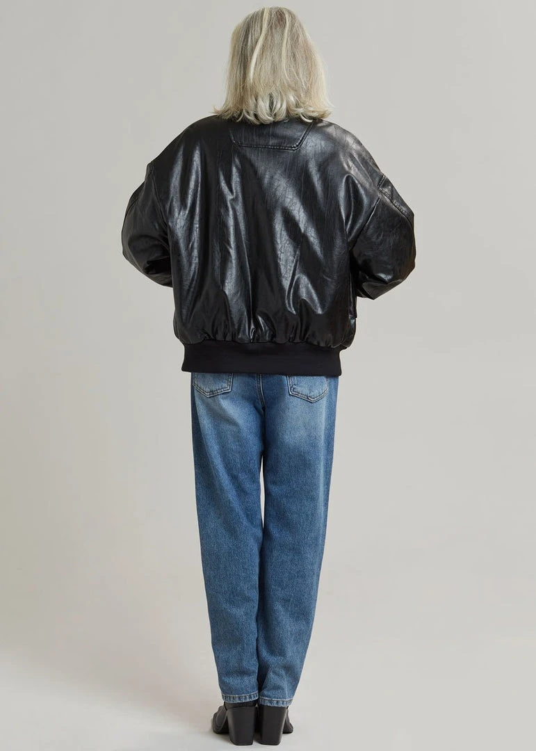 The Frankie Shop Hane Faux Leather Bomber - Black CLOTHING 12 The Frankie Shop Hane Faux Leather Bomber - Black CLOTHING