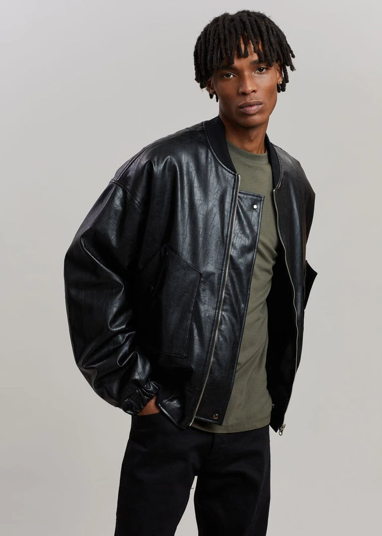 The Frankie Shop Hane Faux Leather Bomber - Black CLOTHING 5 The Frankie Shop Hane Faux Leather Bomber - Black CLOTHING