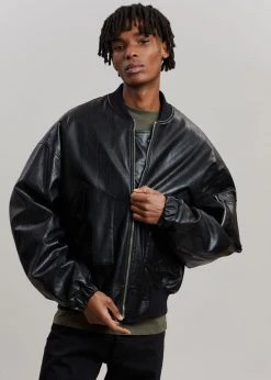 The Frankie Shop Hane Faux Leather Bomber - Black CLOTHING 18 The Frankie Shop Hane Faux Leather Bomber - Black CLOTHING