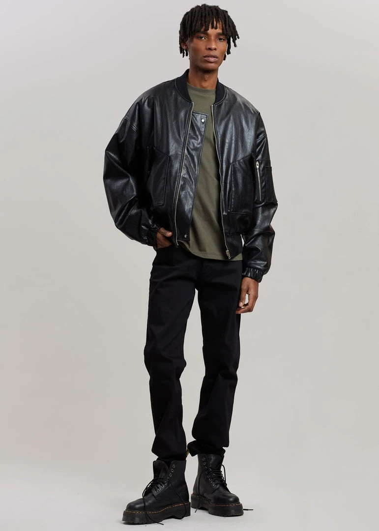 The Frankie Shop Hane Faux Leather Bomber - Black CLOTHING 4 The Frankie Shop Hane Faux Leather Bomber - Black CLOTHING