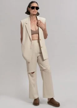 Blossom Hani Belted Vest - Beige CLOTHING